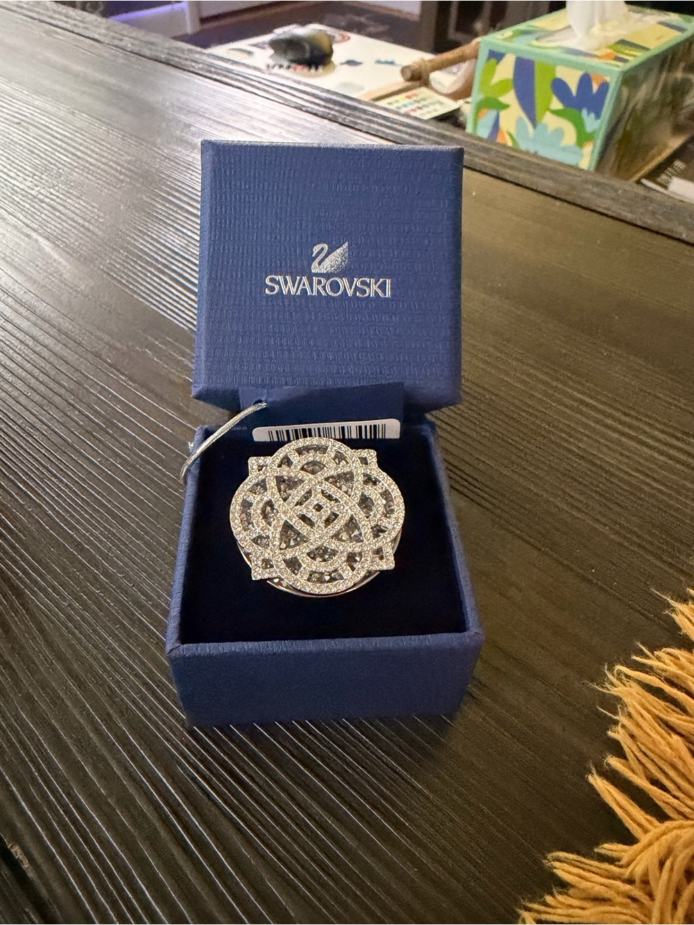 Swarovski Silver Crystal Interlaced Floral B
Ring  SZ 8.5